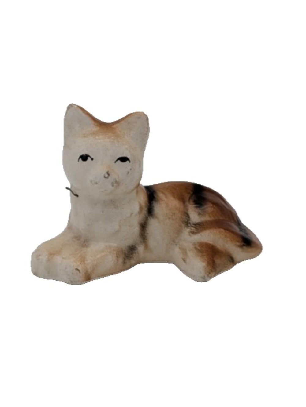 Vintage kitty Cat Miniature Figurine Porcelain laying down
